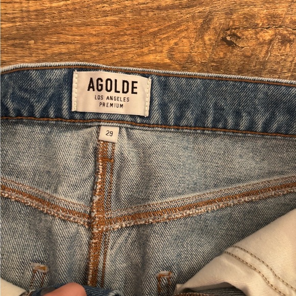 Agolde Denim Mini Skirt size 29 women’s  button fly summer 90’s pop princess - Picture 10 of 10